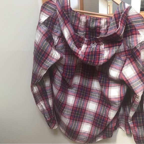 Aritzia - TNA size large boyfriend fit button down hoodie shirt, plaid! - Picture 4 of 4